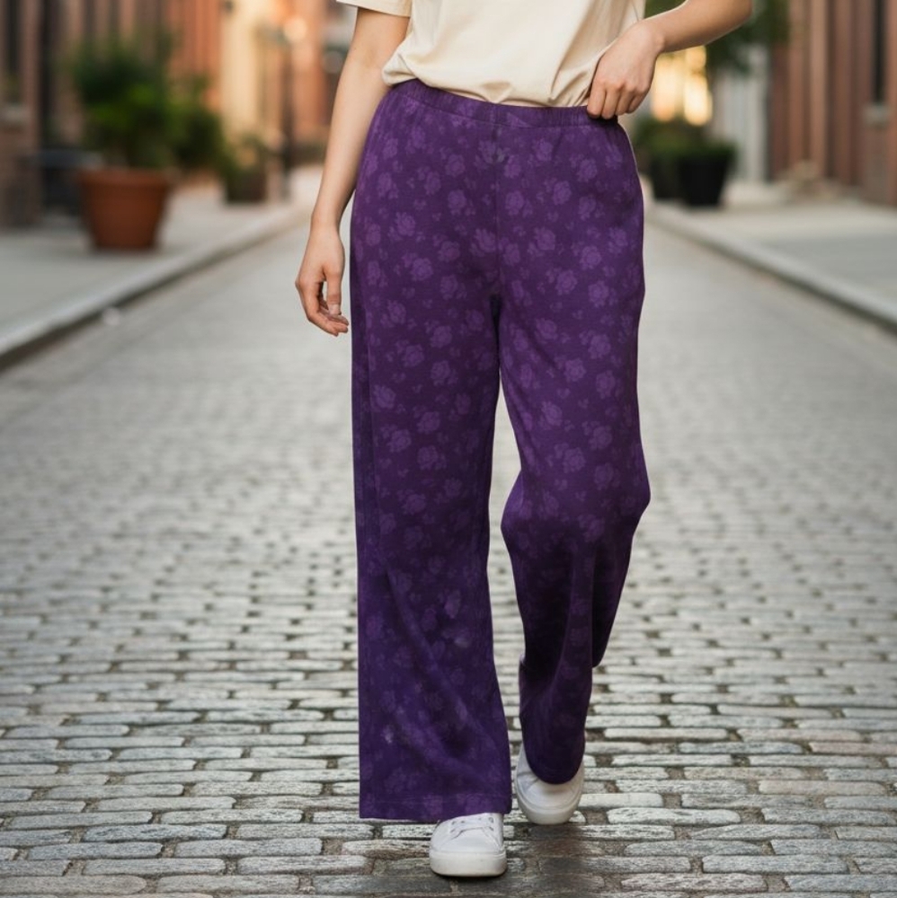 Croft& Barrow Purple Floral Pajama Pants